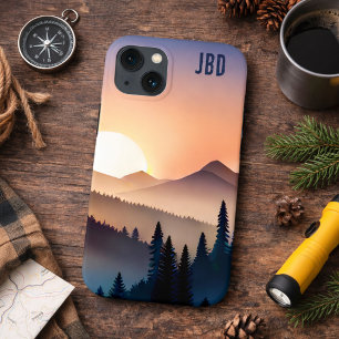 Case-Mate iPhone Case Lever de soleil en montagne avec monogramme