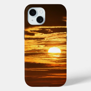 Coque Pour iPhone 15 Lever du soleil à travers les nuages Photo