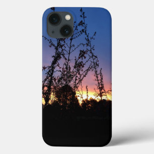 Coques Pour iPhone Lever Du Soleil Entre Les Étapes Silhouette Fleurs