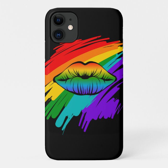 Coques Case-Mate iPhone Lèvres arc-en-ciel (Dos)