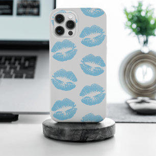 Coque iPhone 15 Pro Max Lèvres bleues, motif de lèvres, rouge à lèvres ble