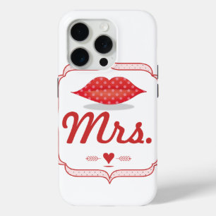 Coque iPhone 15 Pro Lèvres Mme Hipster Vintage Retro Bride