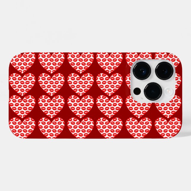 Coques Case-Mate iPhone Lèvres qui s'embrassent coeurs (Verso (horizontal))