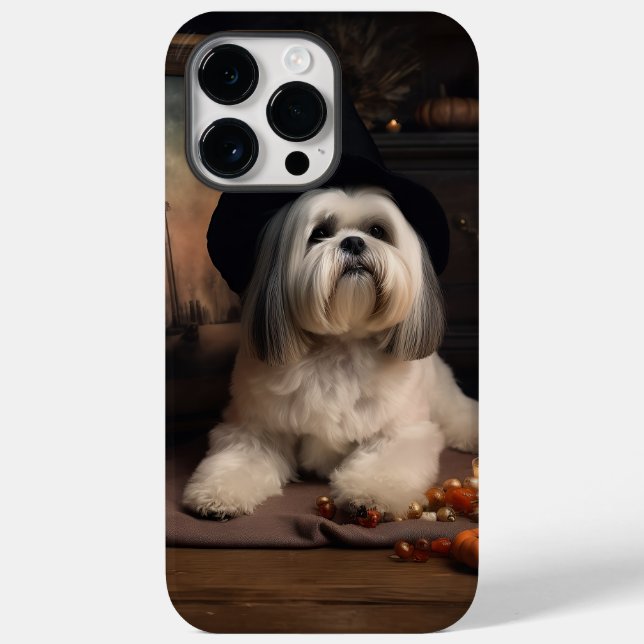 Coques Case-Mate iPhone Lhasa Apso Citrouille Halloween effrayant (Verso)