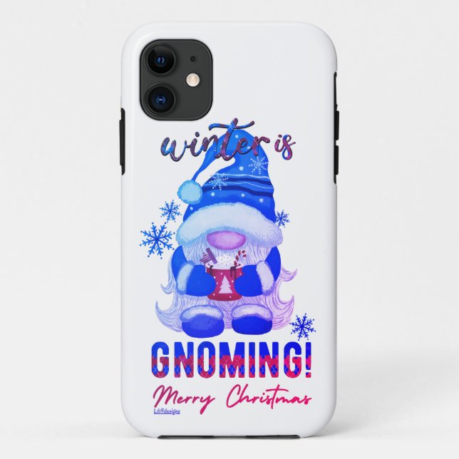 Coques Case-Mate iPhone L'HIVER GNOME drôle Noël gnome (Dos)