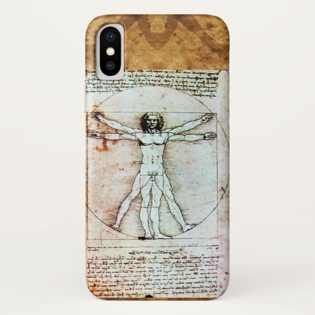 Coques Case-Mate iPhone L'HOMME VITRUVIEN - Parchemin antique (Dos)