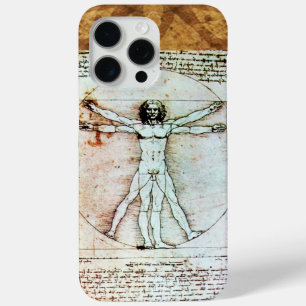 Coque iPhone 15 Pro Max L'HOMME VITRUVIEN - Parchemin antique