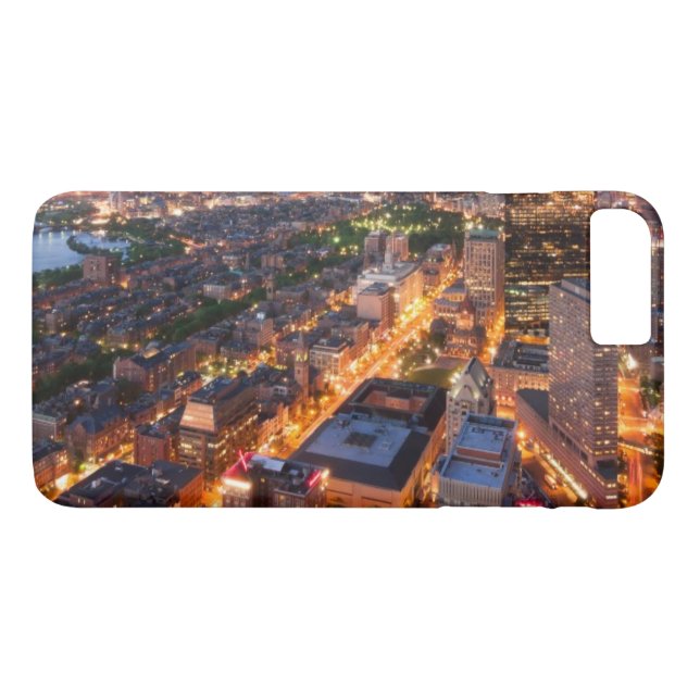 Coques Case-Mate iPhone L'horizon de Boston au crépuscule (Dos (Horizontal))