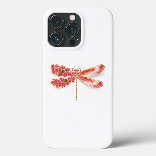 Coques Case-Mate iPhone libellule de fleurs avec sakura de bijoux (Verso)