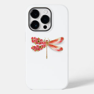 Coque Pour iPhone 14 Pro libellule de fleurs avec sakura de bijoux