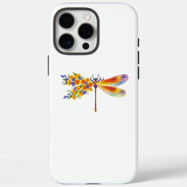 Coques Case-Mate iPhone libellule de fleurs jaunes (Verso)