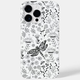 Coque Pour Pour iPhone 14 Pro Max libellule et fleurs