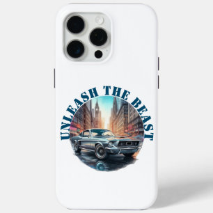 Coque iPhone 15 Pro Max Libérez La Bête Voiture Musclée Américaine 