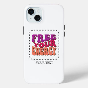 Coque iPhone 15 Mini Libérez votre énergie - Vibrant Retro