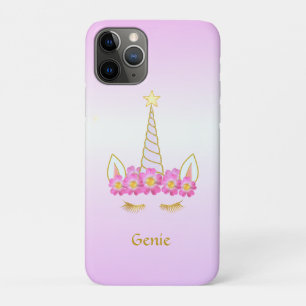 Case-Mate iPhone Case Licorne et fleurs sur un dégradé de rose gold