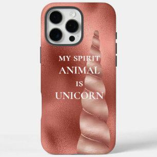 Coques iPhone 16 Pro Max Licorne Glamour Or Rose