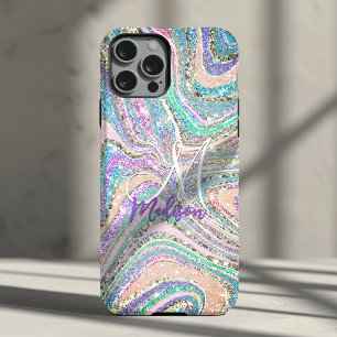 Case-Mate iPhone Case Licorne scintillante arc-en-ciel rose menthe marbr