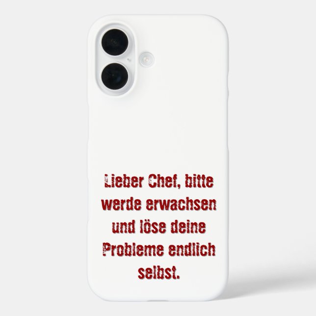 Coques Case-Mate iPhone "Lieber Chef, bitte werde erwachsen..." (Verso)