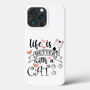 Case-Mate iPhone Case Life is Better With a Cat quote slogan