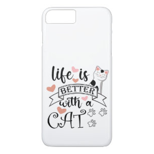 Case-Mate iPhone Case Life is Better With a Cat quote slogan