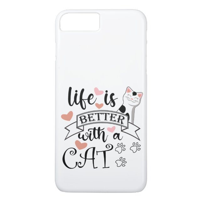 Coques Case-Mate iPhone Life is Better With a Cat quote slogan (Dos)