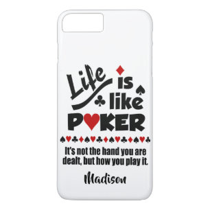 Coque iPhone 8 Plus/7 Plus Life Like Poker personnalisé nom de téléphone c
