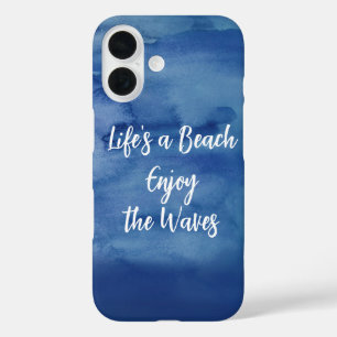 Coque Pour iPhone 16 Life's a Beach Profitez de la citation texture ble