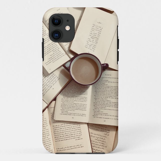 Coques Case-Mate iPhone Light Academia Café et livres esthétiques (Dos)
