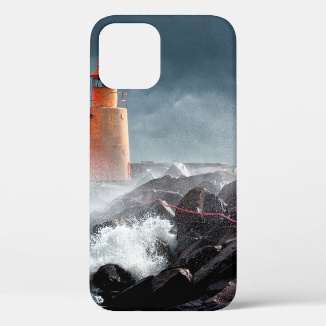 COQUES Case-Mate iPhone LIGHTHOUSE ORANGE SUR ROCK (Verso)