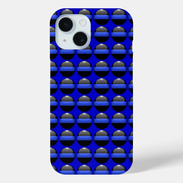 Coques Case-Mate iPhone Ligne bleue mince de la police (Verso)