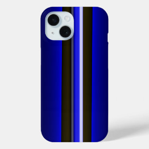 Coque Pour iPhone 15 Ligne bleue mince de la police