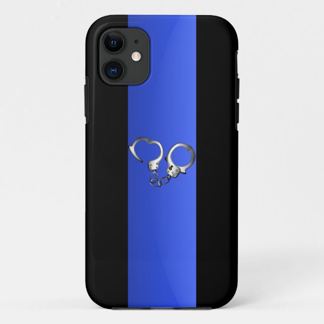 Coques Case-Mate iPhone Ligne Bleue Mince et menottes (Dos)
