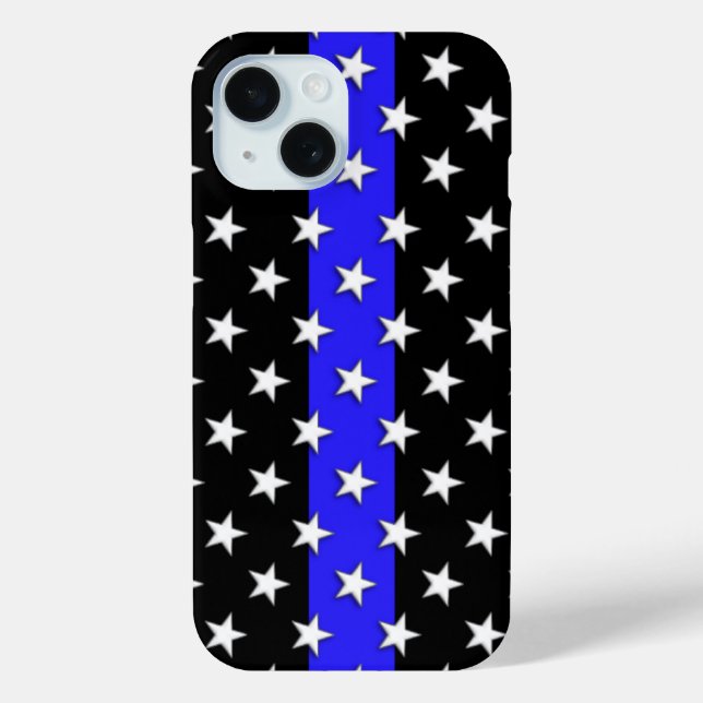 Coques Case-Mate iPhone Ligne Bleue Mince Police Lot d'étoiles (Verso)