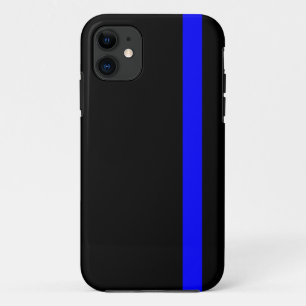 Coques Pour iPhone Ligne Bleue Mince Symbolique Noir vertical
