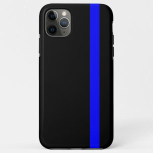 Coque iPhone 11 Pro Max Ligne Bleue Mince Symbolique Noir vertical