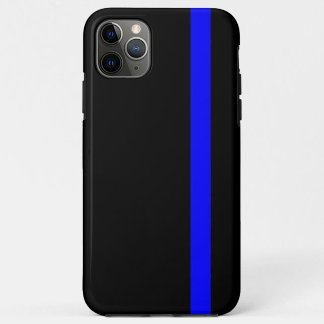 Coques Case-Mate iPhone Ligne Bleue Mince Symbolique Noir vertical (Dos)