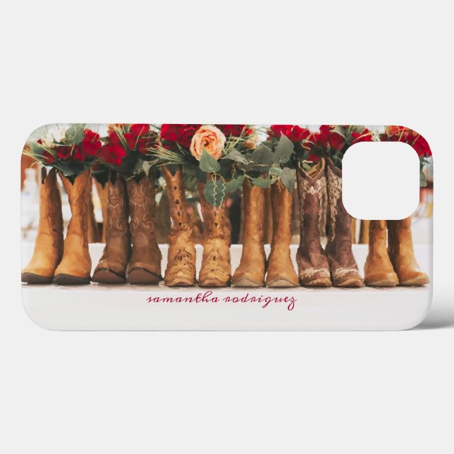 Coques Case-Mate iPhone Ligne de bottes avec fleurs (Verso (horizontal))
