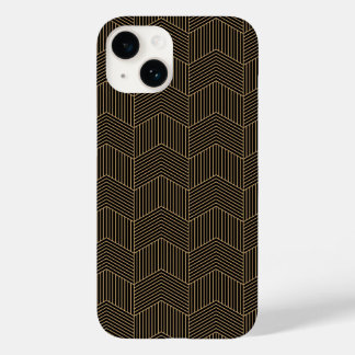 Coque Pour iPhone 14 Ligne géométrique minimaliste Motif Brown