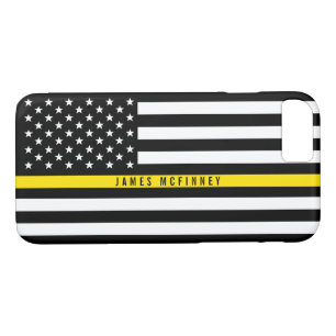 Case-Mate iPhone Case Ligne jaune mince drapeau d'expéditeur décoré d'un