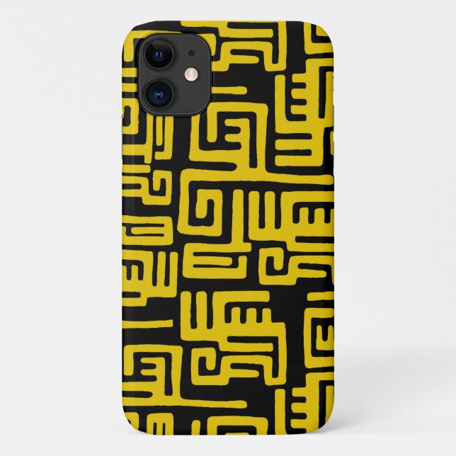 Coques Case-Mate iPhone Ligne jaune Motif tribale africaine élégante (Dos)