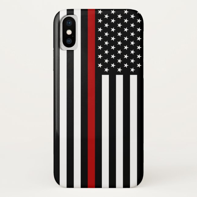Coques Case-Mate iPhone Ligne rouge mince drapeau (Dos)