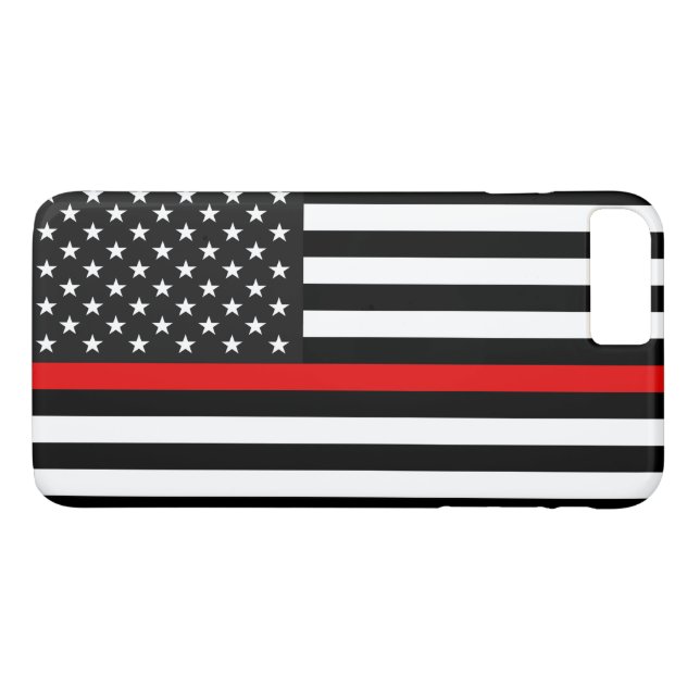 Coques Case-Mate iPhone Ligne rouge mince drapeau américain (Dos (Horizontal))