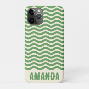 Case-Mate iPhone Case Lignes Abstraites Rétro Personnalisées Vert