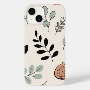 Coque Pour iPhone 14 Lignes botaniques - Boîtier de téléphone d'art Ter