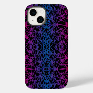 Coque Pour iPhone 14 Lignes croisées lumineuses 01 x4 pb noir BG