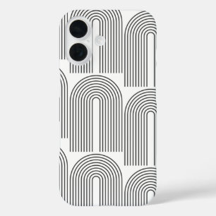 Coque Pour iPhone 16 Lignes d'arc minimalistes modernes du milieu du si