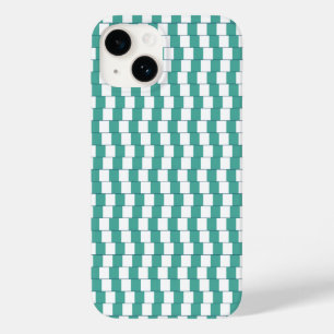 Coque Pour iPhone 14 Lignes déroutantes turquoise