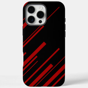 Coques iPhone 16 Pro Max Lignes diagonales en rouge et noir