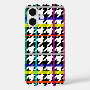 Coque Pour iPhone 16 Lignes Multicolores Sur La Conception De Houndstoo