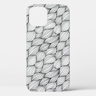 Coque iPhone 12 Lignes noires Abstraites